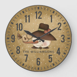 Relógio Grande Homem de Neve Primitivo Russo Personalizado