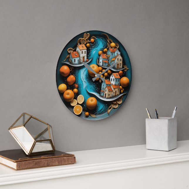 Relógio Grande Hora da Fruta Artística (Escritório)