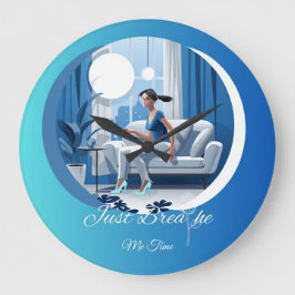 Relógio Grande Hora de Mim Respira o Azul