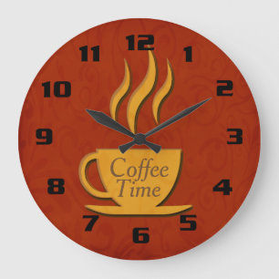Relógio Grande Hora do Café Cozinha Bonita e Elegante