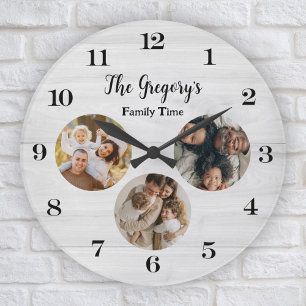 Relógio Grande Horário da Família de Diversão de Colagem de Fotog