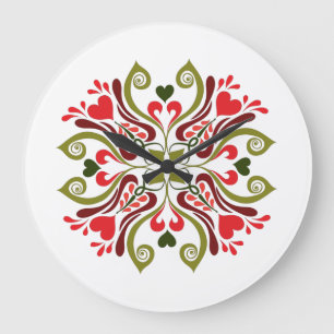 Relógio Grande Húngaro Tulip Floral Motif
