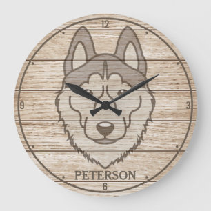 Relógio Grande Husky siberiano Nome Ártico Chukcha Spitz Cachorr