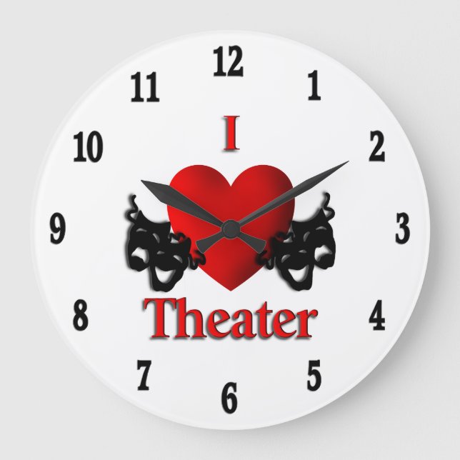 Relógio Grande I Heart Theater 12 Numerals (Frente)