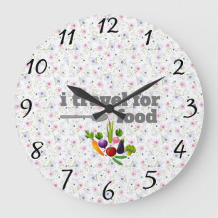 Relógio Grande i viagem para comida Wall Clock