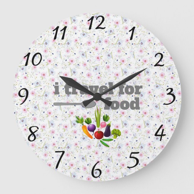 Relógio Grande i viagem para comida Wall Clock (Frente)