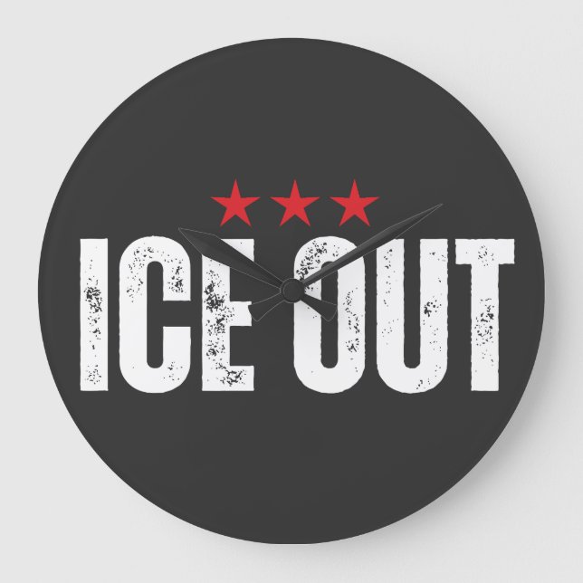 Relógio Grande ICE OUT Anti Trump (Frente)