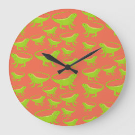Relógio Grande Iguana Lizard Pattern