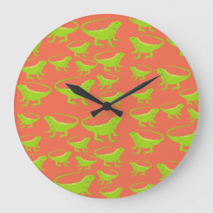 Relógio Grande Iguana Lizard Pattern