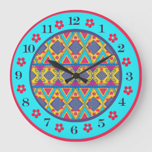 Relógio Grande Ilha Boho Tribal
