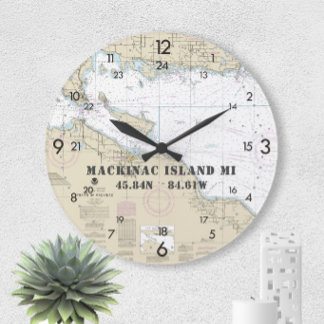 Relógio Grande Ilha de Longitude Mackinac, Latitude Náutica, 24 H