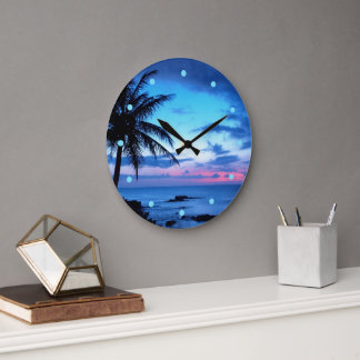Relógio Grande Ilha Tropical Beach Ocean Blue Sunset Photo