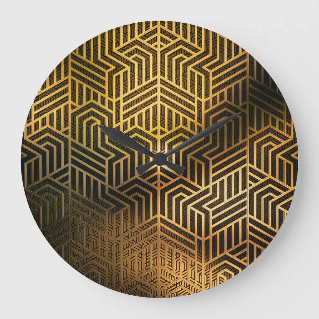 Relógio Grande Ilustração 3D da Art Deco, Wallpaper de anúncio. (Frente)