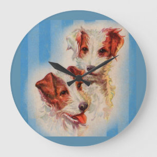 Relógio Grande ilustração CUTE Jack Russell terriers