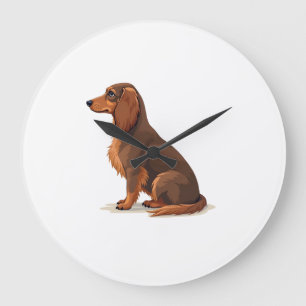 Relógio Grande Ilustração de cachorro vista traseira de Dachshund