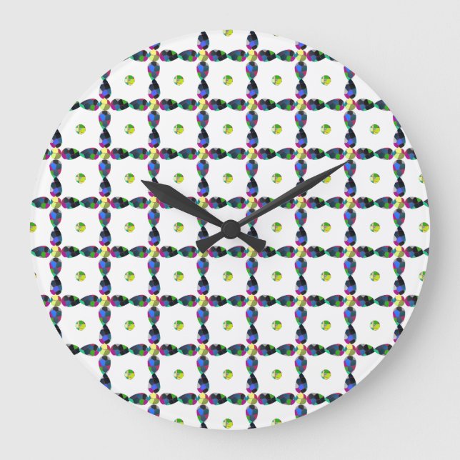 Relógio Grande Ilustração de Cor da Flor (Frente)
