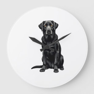 Relógio Grande Ilustração de retrato de cão Labrador Retriever pr
