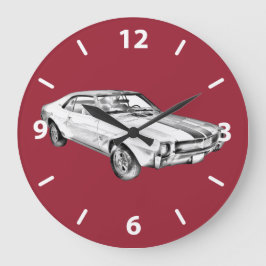 Relógio Grande Ilustração do Muscle Car AMC Javlin 1969