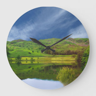 Relógio Grande Imagem de Lake District para Round Wall Clock