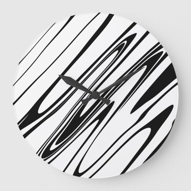 Relógio Grande Impressão Abstrato Zebra (Frente)