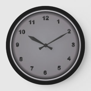 Relógio Grande Impressão de aço e número preto