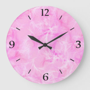 Relógio Grande impressão de espiral de mármore - rosa orquídeo
