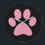 Relógio Grande Impressão de Paw<br><div class="desc">Design de impressão de plataforma divertida para amantes de os animais!</div>
