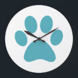 Relógio Grande Impressão de Paw<br><div class="desc">Design de impressão de plataforma divertida para amantes de os animais!</div>