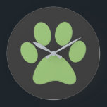 Relógio Grande Impressão de Paw<br><div class="desc">Design de impressão de plataforma divertida para amantes de os animais!</div>