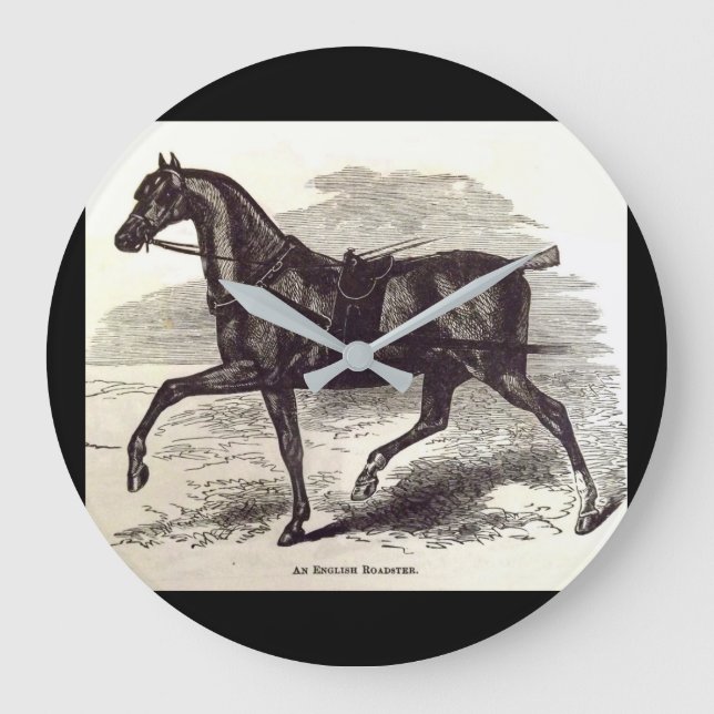Relógio Grande impressão do século 19 Um cavalo de galeria inglês (Frente)