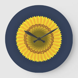 Relógio Grande Impressão em Tela Mandala Floral Girassol Vibrante