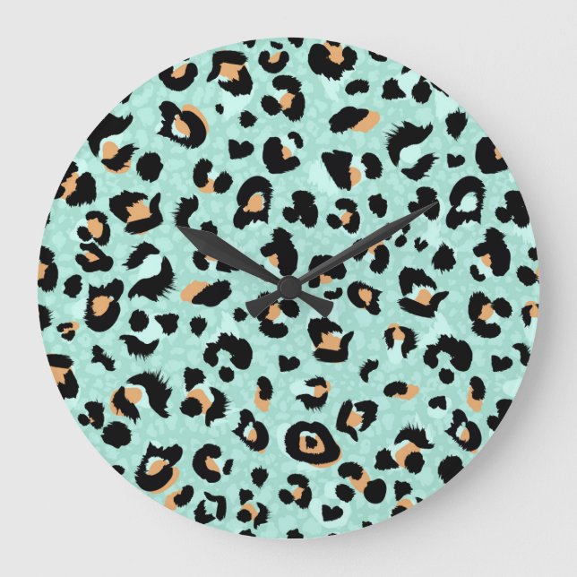 Relógio Grande Impressão leopardo, padrão animal (Frente)