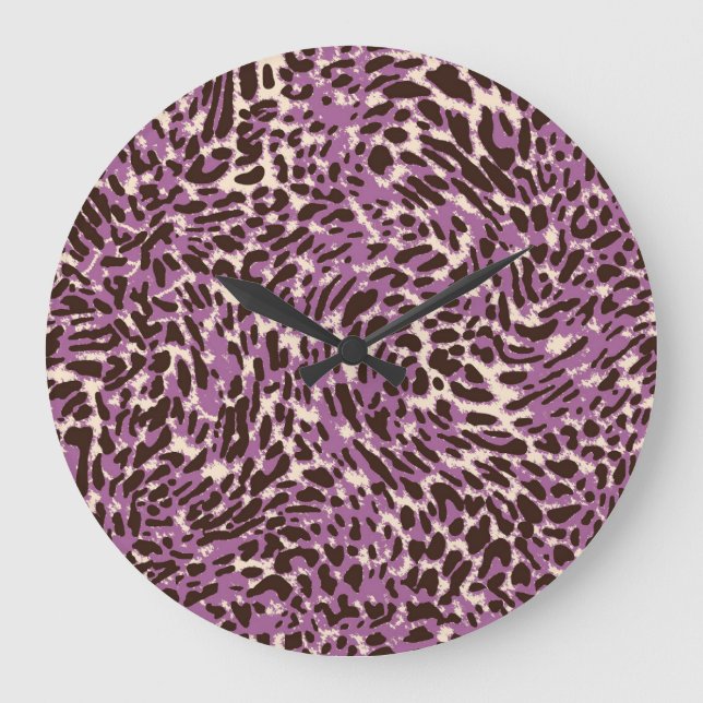 Relógio Grande Impressão Leopardo, Padrão Animal Clássico. (Frente)