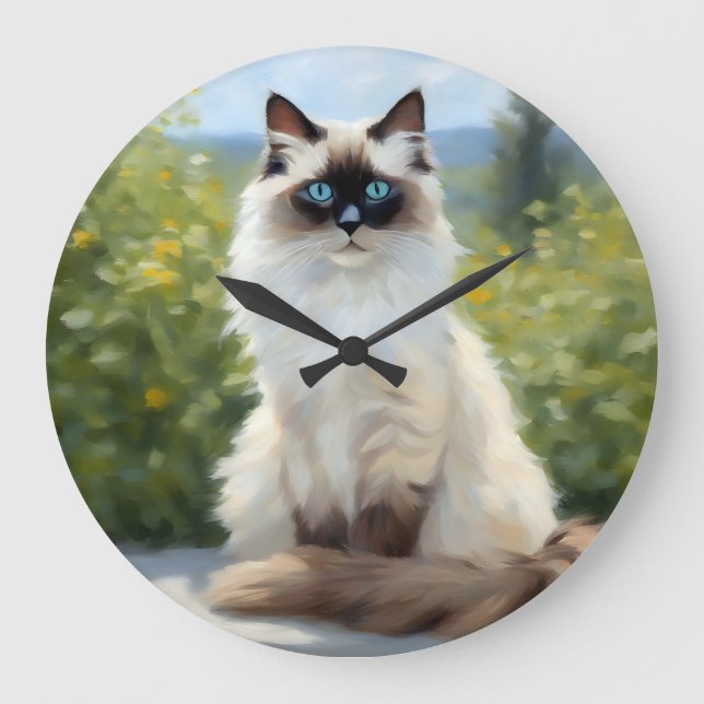 Relógio Grande Impressionista Serenity The Ragdoll (Frente)