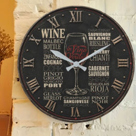 Relógio Grande In Vino Veritas Wine Variety Typography
