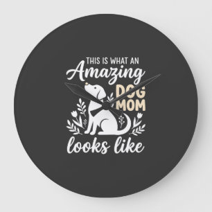 Relógio Grande Incrível Mãe de Cachorro Floral Amante de Cachorro