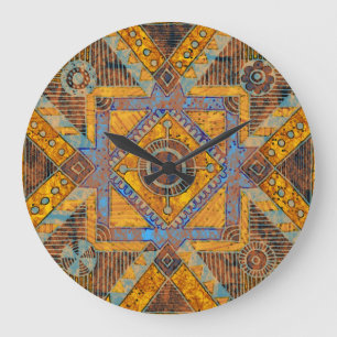 Relógio Grande Indiano Floral Paisley: Medalhão Étnico.