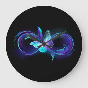 Relógio Grande Infinidade brilhante com borboleta mágica