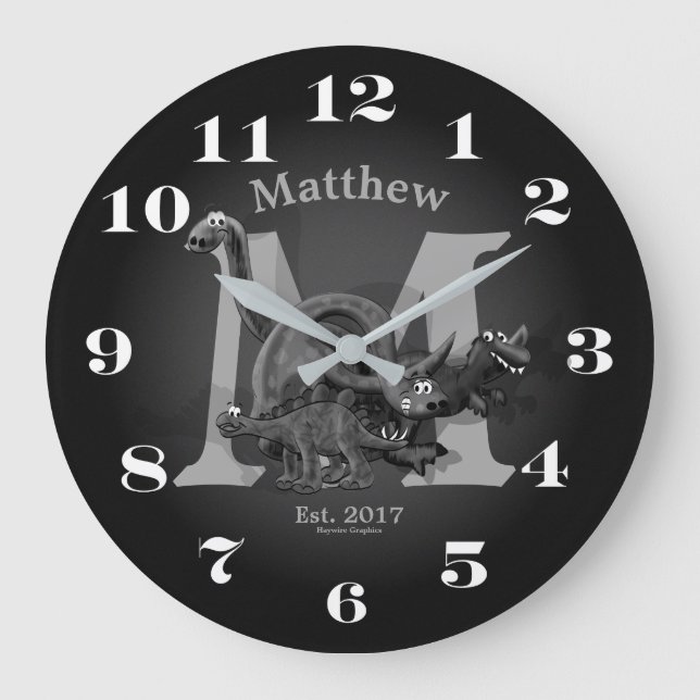 Relógio Grande Inicial e Data do Dinossaur (Frente)