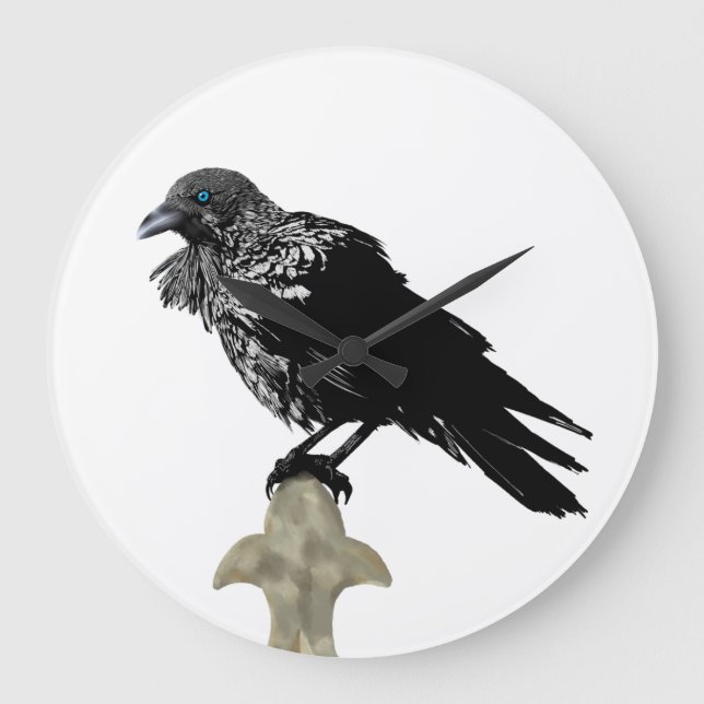 Relógio Grande Inked Raven (Frente)