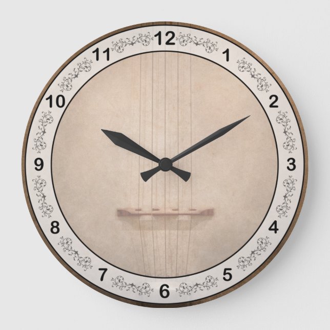 Relógio Grande Instrumento - Corda - Eu adoro banjo (Frente)