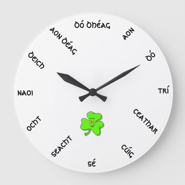 Relógio Grande Irish Numbers Wall Clock arc1 (Frente)