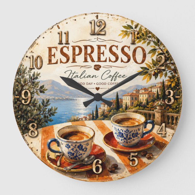 Relógio Grande Italian Espresso Coffee (Frente)