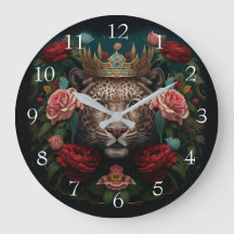 Jaguar com Coroa em Pintura de Flores