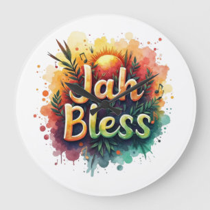 Relógio Grande Jah Bless Reggae Watercolor