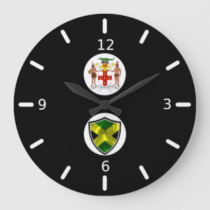 Relógio Grande Jamaican flag-coat arms large clock