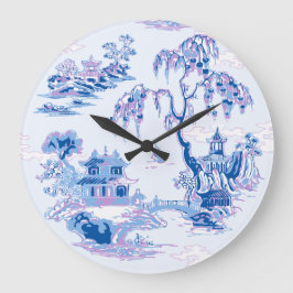 Relógio Grande Jardim da Pagode em Azul e Roxo