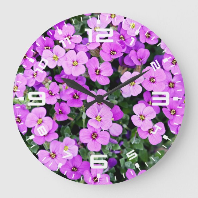 Relógio Grande Jardim das Flores Roxas (Frente)