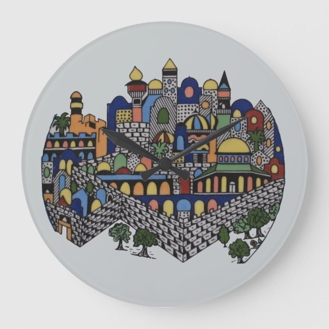 Relógio Grande Jerusalém Colorida (Frente)