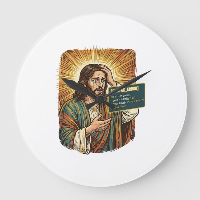 Relógio Grande Jesus chorando Erro de sintaxe Codificação Program (Frente)